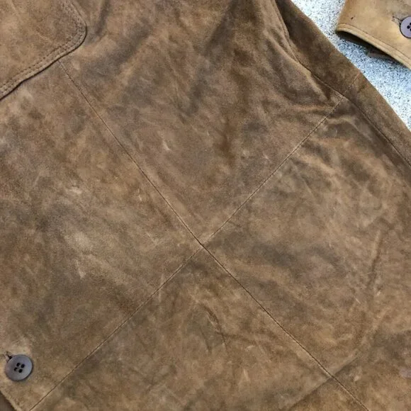 ROBERT COMSTOCK Endurance Leather Suede Jacket Men's LG Brown Long Sleeve Collar - Picture 4 of 12